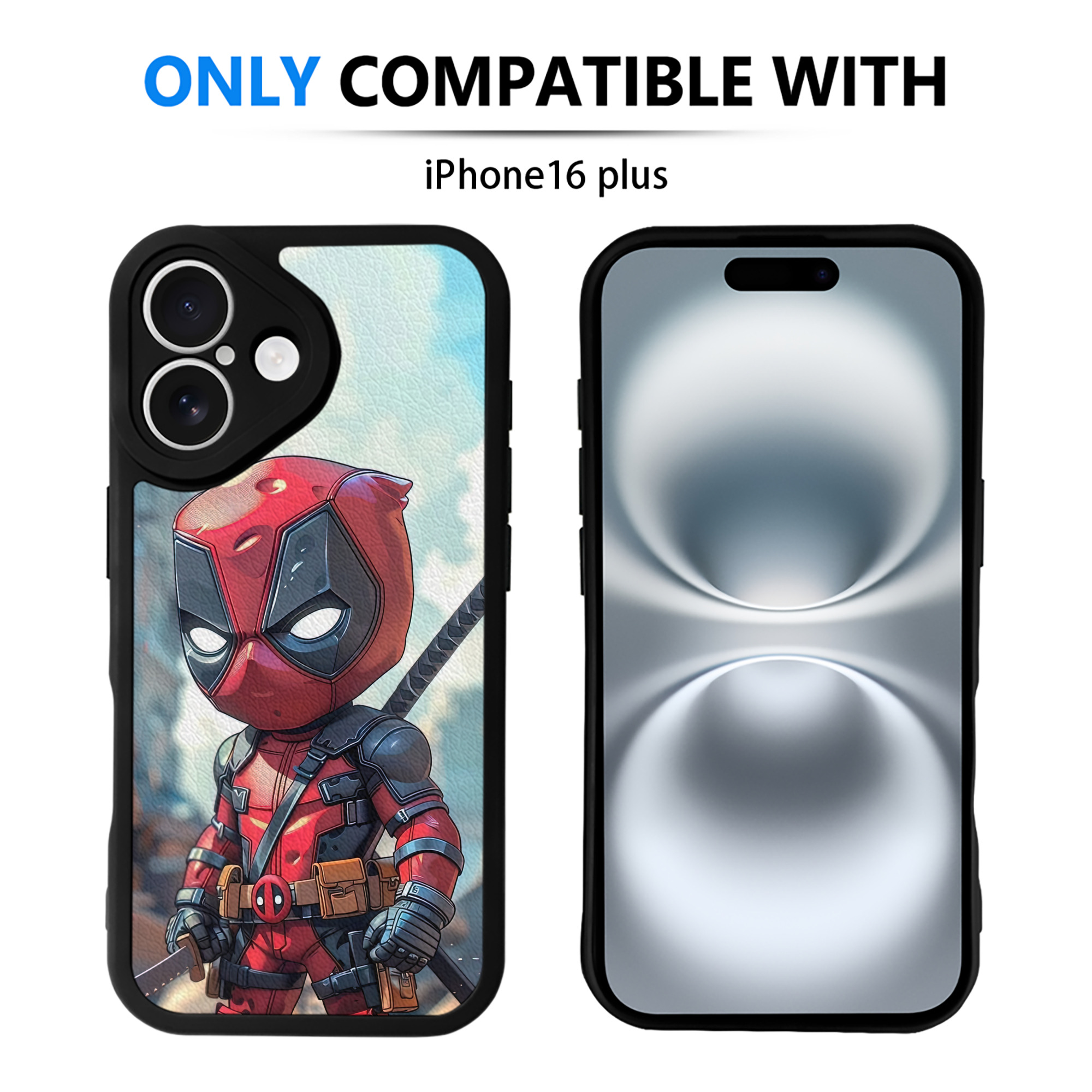 （画像用） Deadpool デッドプール 【iPhone 16シリーズ対応】シリコンスマホケース（レザー調） 材質：シリコン
